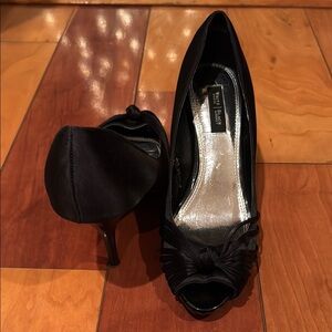 White House | Black Market Black Peep Toe Heels